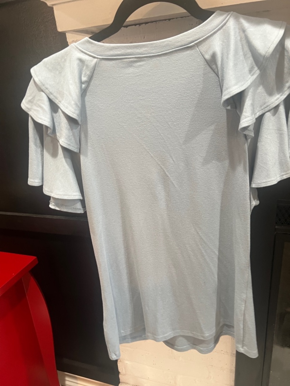 English Factory Light Blue Ruffle Sleeve Tee - Picture 5 of 6